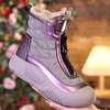 New Winter Warm Boots Women High Top Snow Boots Ladies Plush Platform Ankle Shoes Front Zipper Fur Chunky Sneakers Woman