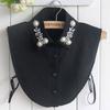 Detachable Collars For Women Rhinestone Dickey Collar Faux Collar False Collar Half Shirt For Women Pearl False Collar