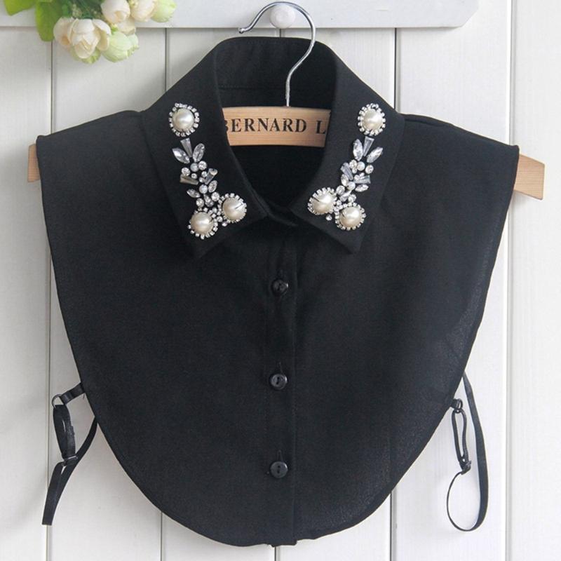 Detachable Collars For Women Rhinestone Dickey Collar Faux Collar False Collar Half Shirt For Women Pearl False Collar
