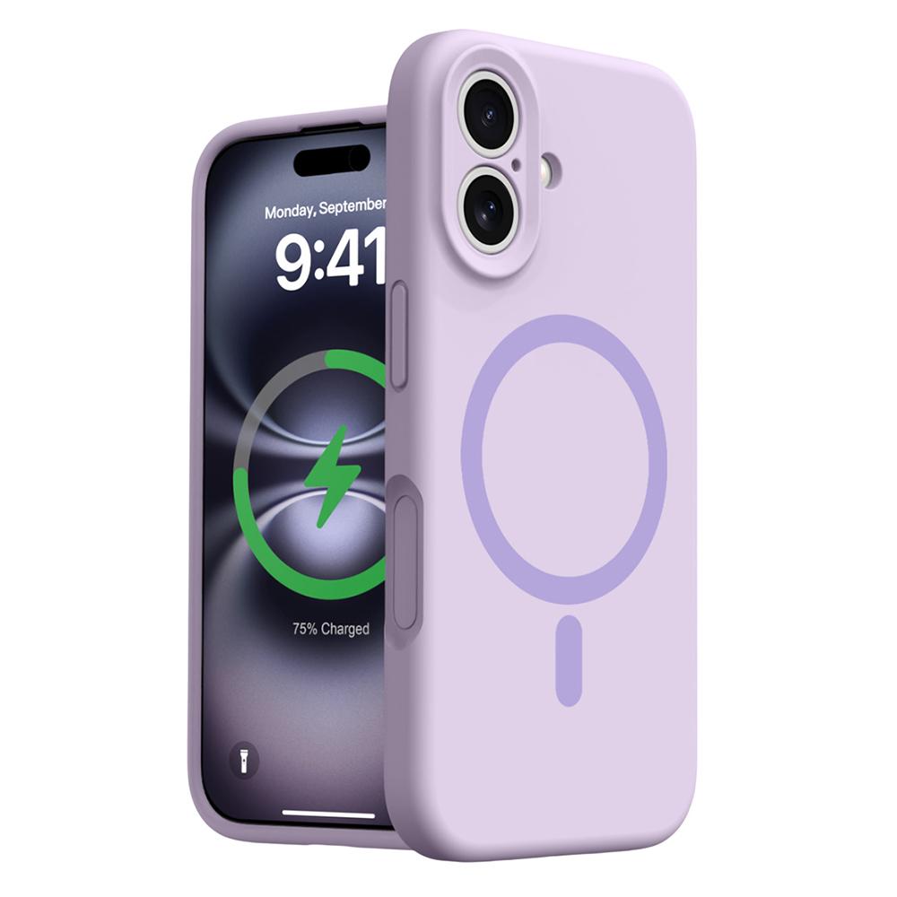 For iPhone 16 Case Compatible with MagSafe Precise Cutouts Liquid Silicone+PC Phone Cover