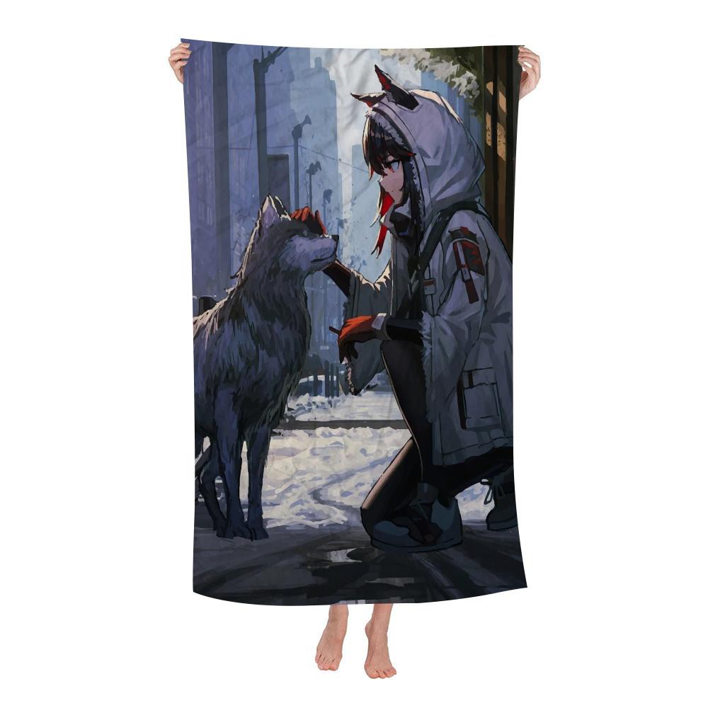 A-Arknights Beach Towel Colorful Bath Towels for Girl Microfiber Quick Dry Sand Free Beach Yoga Spa Gym Pool