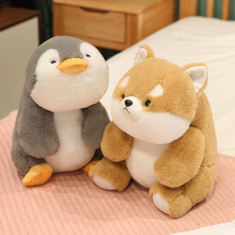 1ks 30/40/50cm Kreslený tučňák Dinosaurus Shiba Inu Prase Plyšové hračky Legrační zvířecí polštář Plněný Měkký pro dívky Dětské narozeninové dárky