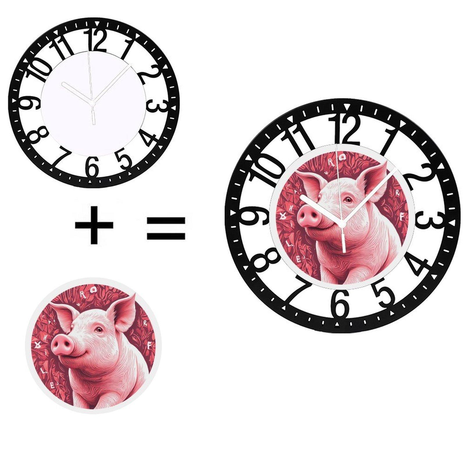 25cm Modern Iron Round Wall Clock with Simple Dial Silent Movement (Black,10 inch(25.40cm))