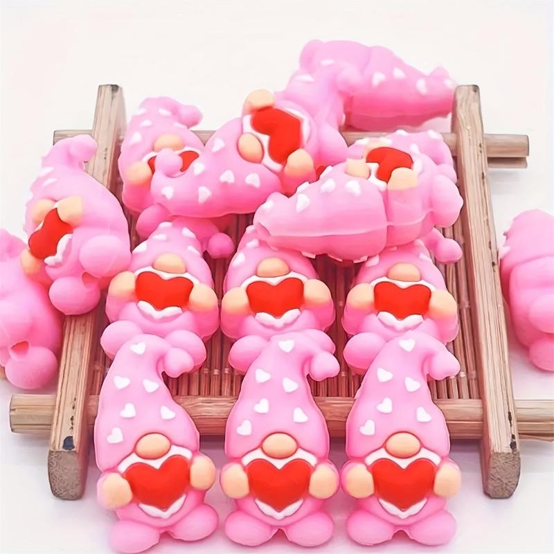 5Pieces Valentine Day Craft Beads 30mm Valentine Dwarf Silicone Beads for Bracelet Necklace Jewelry Making Art Craft