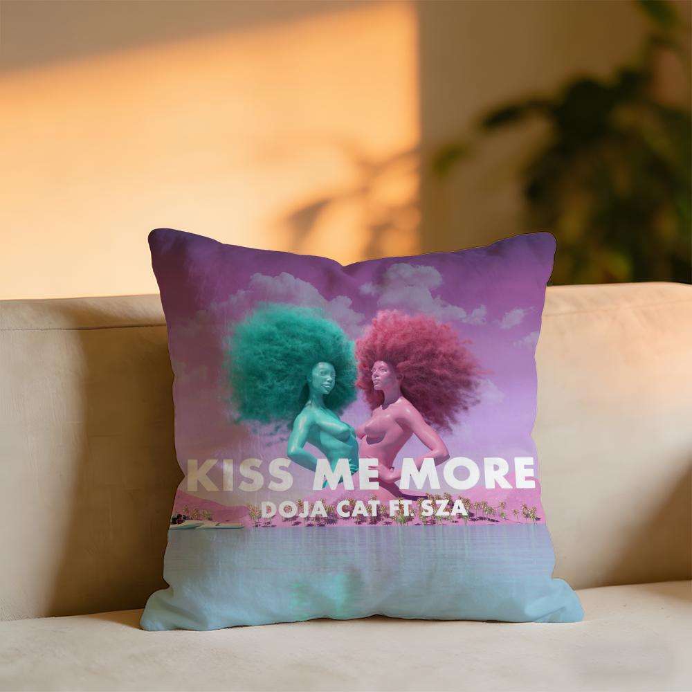 DDoja Cat Singer Cushion Cover Cozy Velvet Throw PillowSoft Warm Cushion For Sofa  Bed