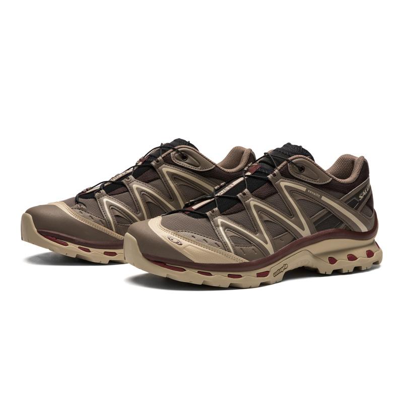 SALOMON XT Quest Dämpfung Abdeckung Halt Atmungsaktiv Niedrig geschnitten Laufschuhe Unisex Braun Gelb Sneaker 478850