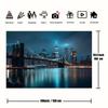 2D Brooklyn Bridge Backdrop, New York City Night Scene Background for Urban Themed Deco