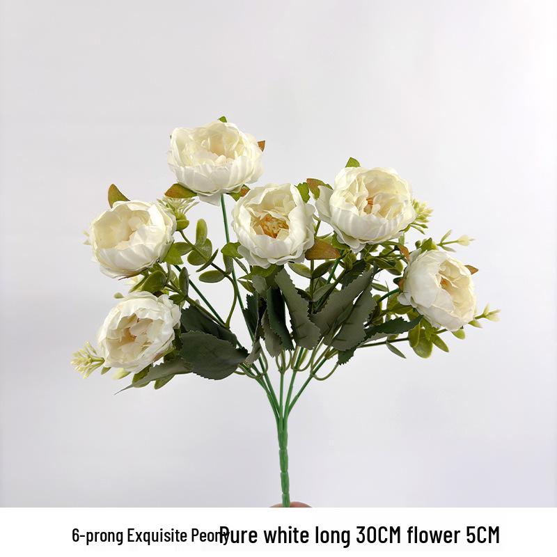 

Изысканный неувядающий букет пионов - 6 веток, реалистичные искусственные цветы для уличного сада или свадебного декора