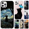 Black Cat Cartoon Cute Phone Case for Iphone 17 Air 16 15 Plus 14 13 Mini 12 11 Pro Max 16E 7 8 SE 2020 Soft Funda Print Shell 1