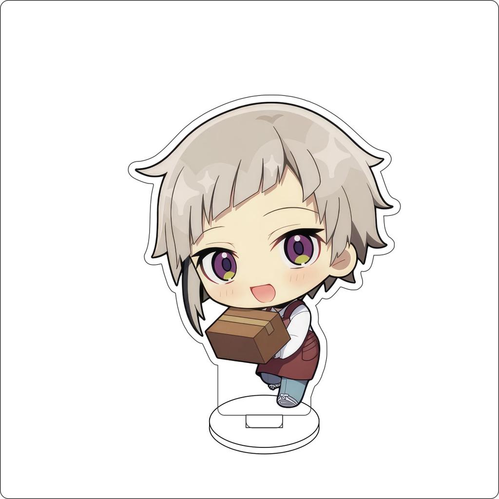 10CM Anime Bungo Stray Dogs Figure Stand Model Nakajima Atsushi/dazai osamu/Kunikida Doppo Cute Desk Decor Standing Sign Gifts
