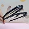 Versatile Black Plastic Headband: Non-Slip Hairband for Women, Men & Seniors - Perfect for Washing Face & Hair Styling