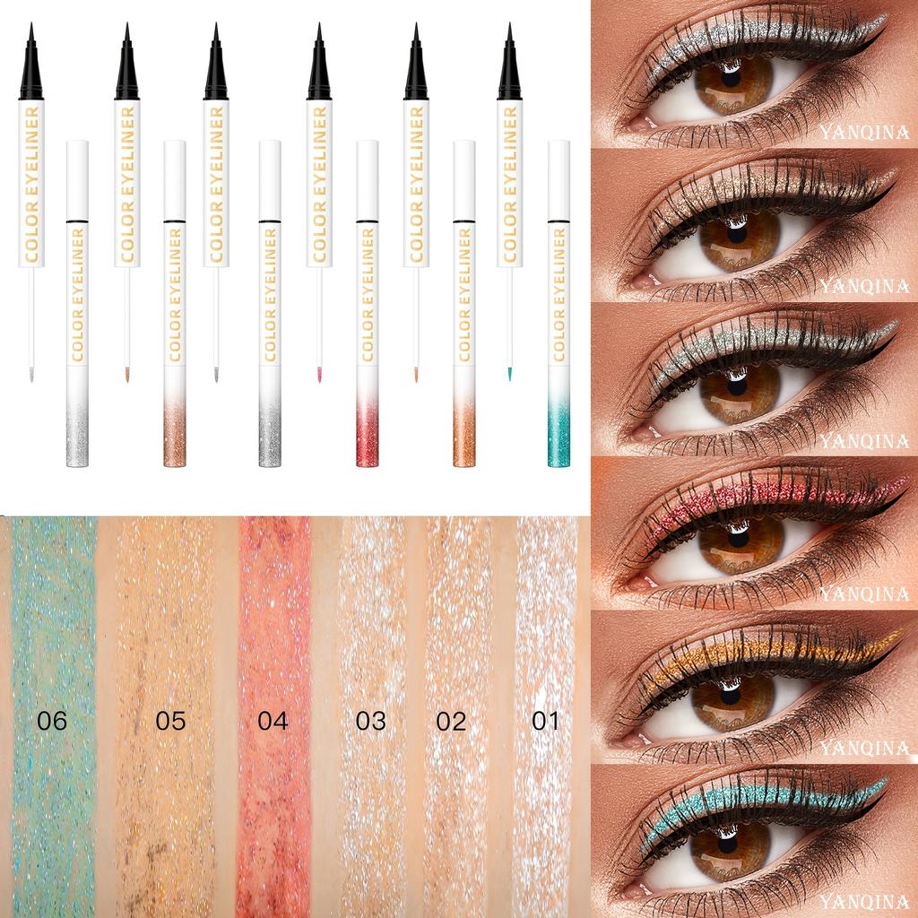 Ein-Strich-Doppelzweck-Eyeliner mit zwei Enden, wasserdichter und schweißfester, nicht verschmierender Perlglanz-Lidschattenstift