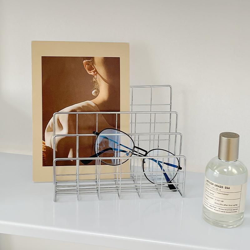 Ins Minimalist Iron Desktop Storage Rack Organizer Table Metal Organizing Rack Bookshelf Desk Multi-Functional Storage Rack