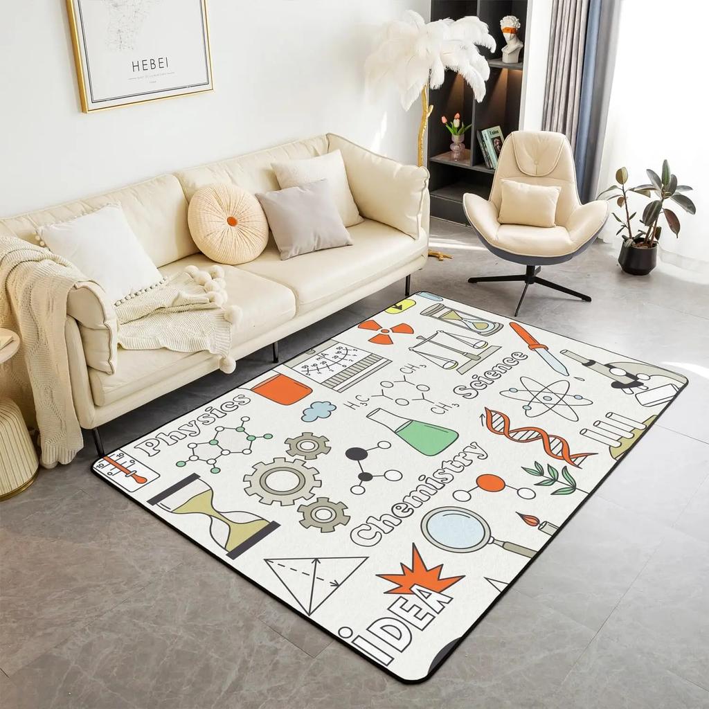 Math Theme Area Rug Math Equation Rugs for Boys Girls Math Geometry Science Style Carpet Mathematics Formula Indoor Floor Mat