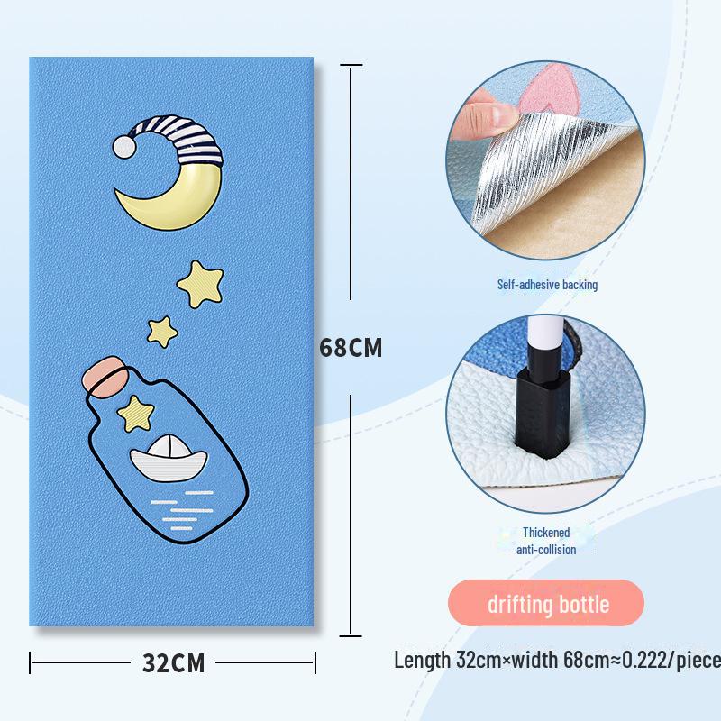 3D Soft Tatami Wall Protection Stickers - Self-Adhesive Anti-Collision for Children's Room and Bedside.