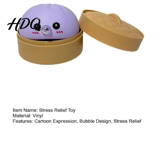 Steamed Bun Squeeze Toy Cartoon Expression Bubble Dumpling Stress Relief Gadget Fidget Hand Relaxation Decompression Tool