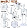 Articulated Tiny Human Skeleton Replicas, 9cm White Skull Model, Human Skeleton Model for Halloween Display Craft Toy