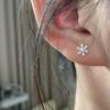 Korean-inspired Cold-Tone Snowflake Spiral Earrings for Women - 2024 Autumn/Winter Collection