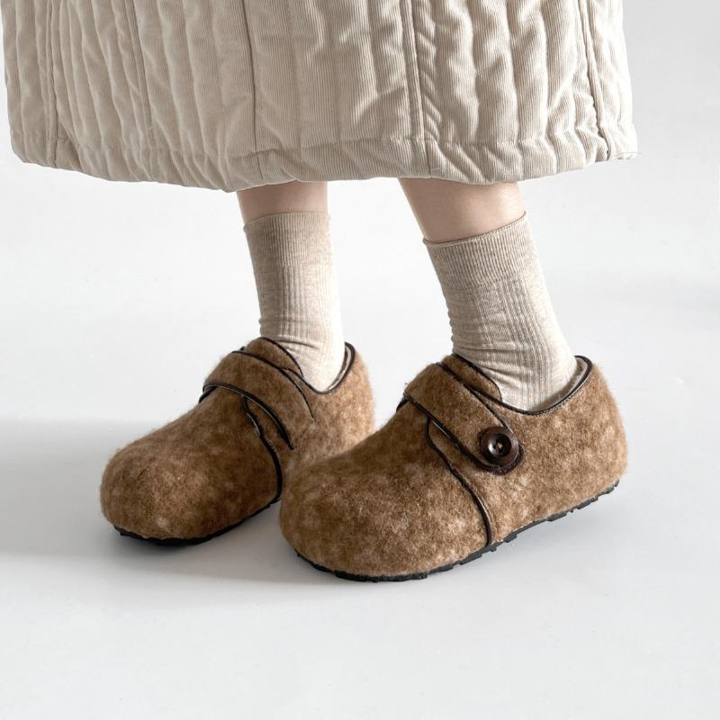 thick-soled women's autumn new Mao Mao shoes retro versatile casual shoes one-pedal lazy shoes women's