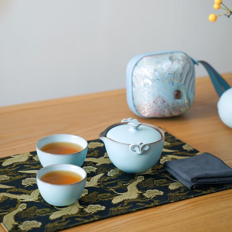 Edenus Ceramic Portable Gongfu Tea Set (1 Pot, 2 Cups)