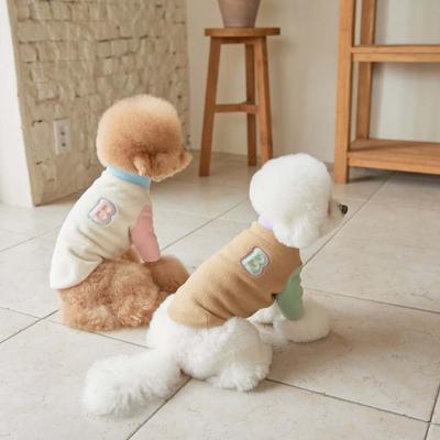 Winter Haustier Fleece Weste Kontrastfarbe Ärmelloser Pullover Kleiner Hund Katze Bekleidung Thermischer Warmer Mantel Zwei Beine Outfit Weiche Wärme Welpen Kätzchen Kleidung