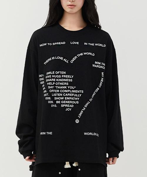 Mimdeowodeulobeu Love Letter Oversized Long Sleeve_Black