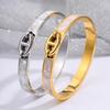 Korean Trendy Titanium Steel Pig Nose Bracelet for Women & Couples