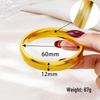 Vietnamese Sand Gold Wide Noodle Bangle for Women - Copper Alloy Simulated Jewelry