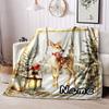 Winter Wonderland Deer Home Customize Your Name Blankets Cozy Soft Lightweight Allseason Multipurpose Blanket For Picnics Sofas Offices Beds Living