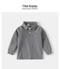 Children's 2024 Long-Sleeve Polo Shirt: Thickened Lapel Korean-Style Top for Boys - Autumn Collection.
