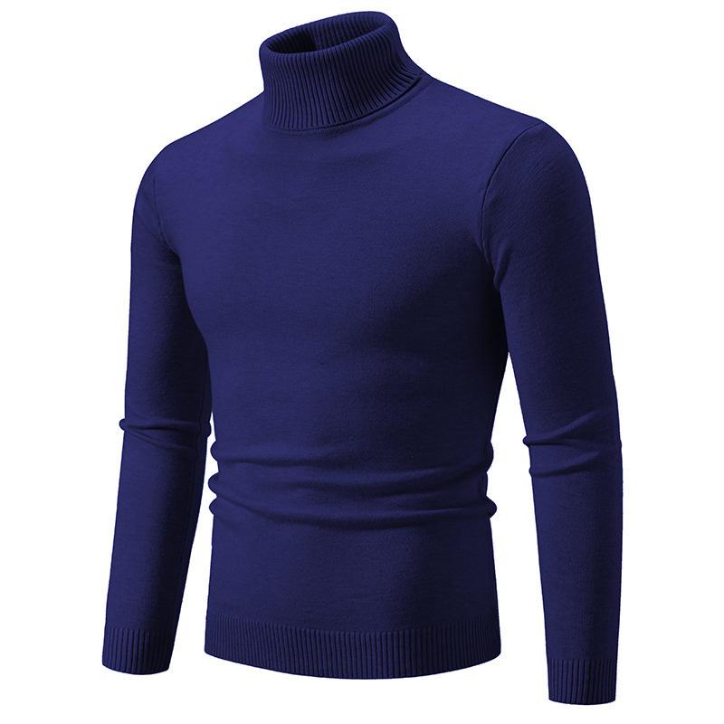 Autumn and Winter New Men's Simple Solid Color Sweater Fashionable Men's Casual Turtleneck Bottoming Sweater