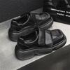 men fashion platform shoes punk rock dress black stylish genuine leather shoe  designer sneakers square toe footwear zapato