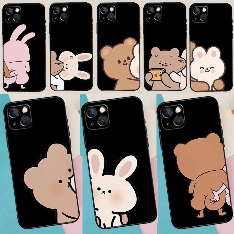 Funny Animal Dog Cats Tiger Couple Phone Case For iPhone 16 15 14 13 12 11 Pro Max Plus 12 13 Mini XR 16e Funda Silicone Cover