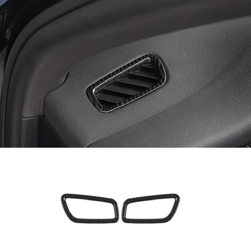 Authentic 2PCS Car Carbon Fiber trument Air Outlet Vent Trim Frame Parts Accessories For 2015- Macan