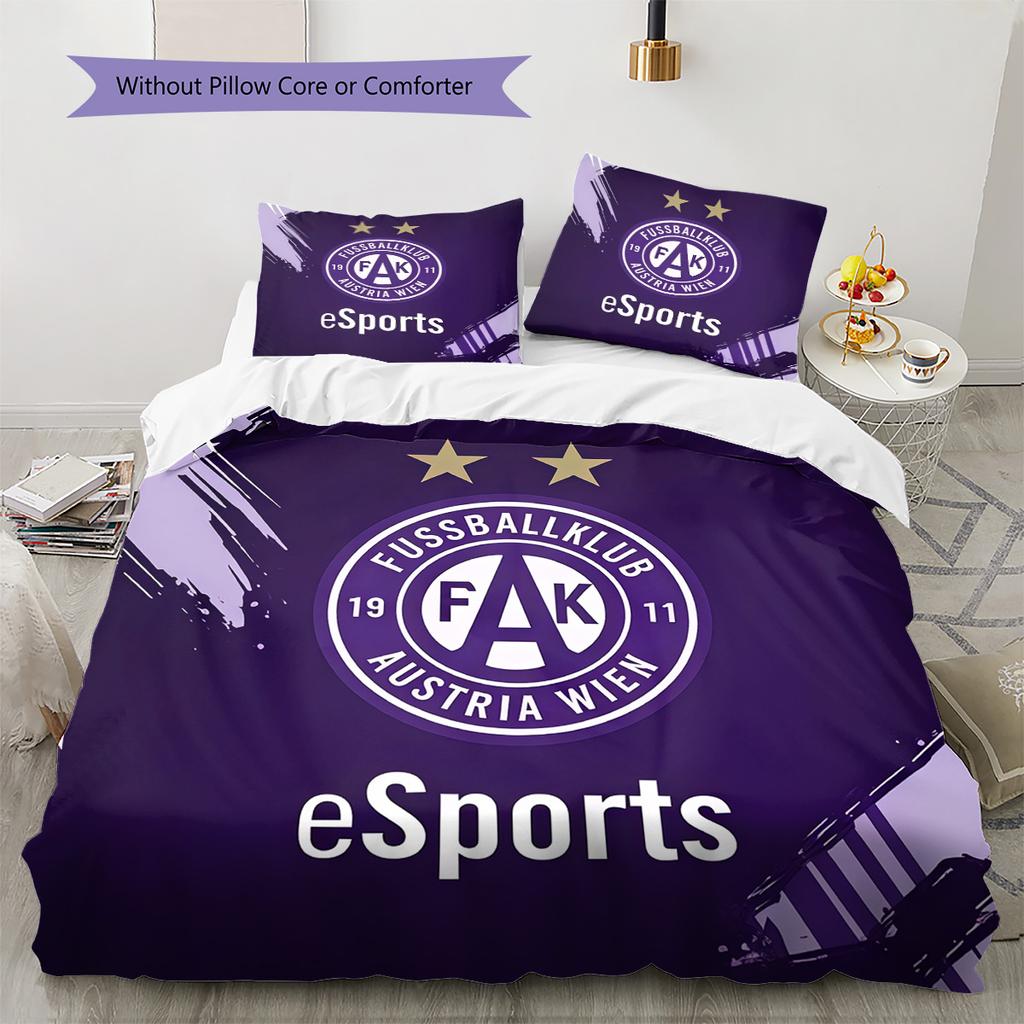 FK Austria Wien Bedding Quilt Set Quilt Cover Pillowcase Home Decoration Birthday Gift (1 * Duvet Cover + 2 * Pillowcase, Without Core)