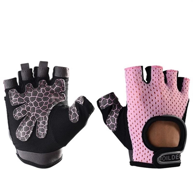 Breathable Sports Gloves Non-slip Silicone Half Finger Gym Cycling Fitness