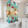 TU Festive Christmas Shower Curtain Reindeer Holiday Bathroom Decor Waterproof Fabric Xmas Pattern Holiday Home Decor Gift Idea