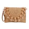 Neue Stroh Große Kapazität Clutch Umhängetasche Einzigartiges Umschlag Quasten Design Premium Handtasche Damen Tasche Umhängetasche