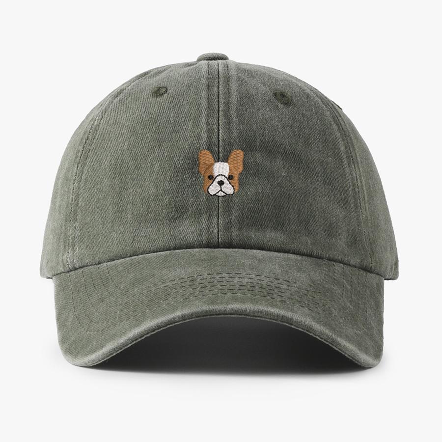 Embroidered Mini French BullDog Vintage Cotton Baseball Caps Unisex Women Washed Hat Sports Fishing Dad Summer Peaked Cap