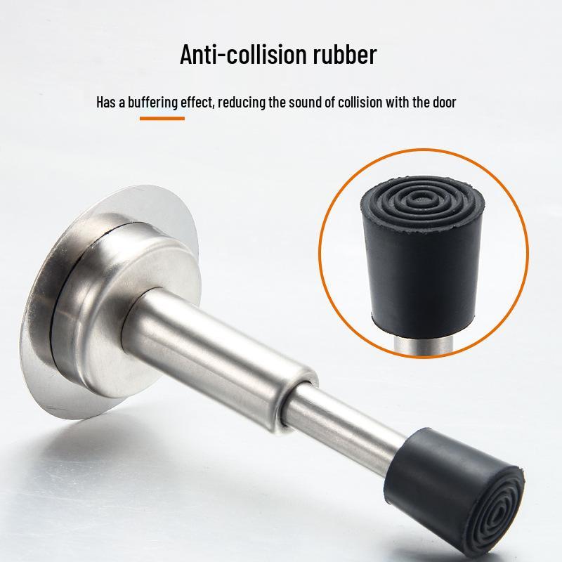 Hydraulischer Türstopper: Edelstahl Gummi Antikollisionspuffer mit Teleskopgriff und Schlossschutz