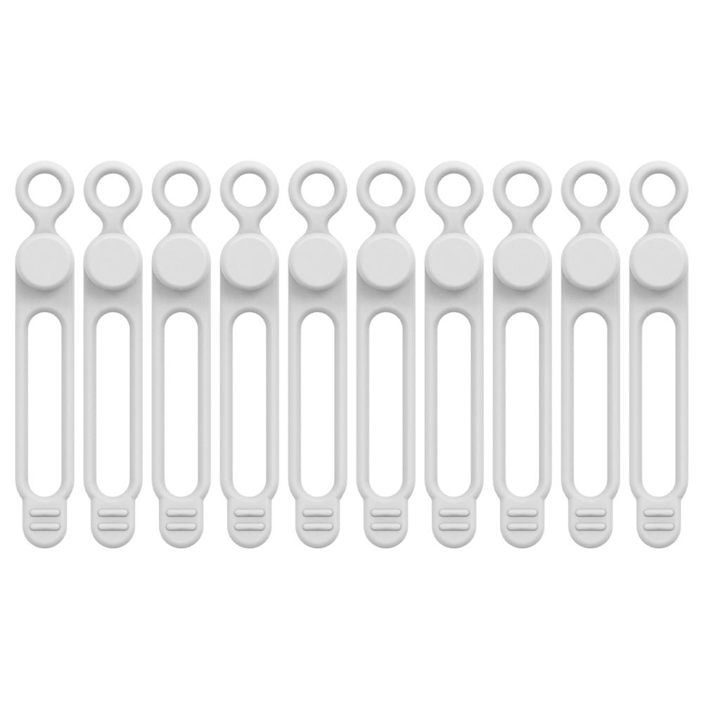10pcs Silicone Cable Ties Set Elastic Reusable Cord Organizer Multi-function Wire Clip Bandage Cable Wire Storage Harness Strap