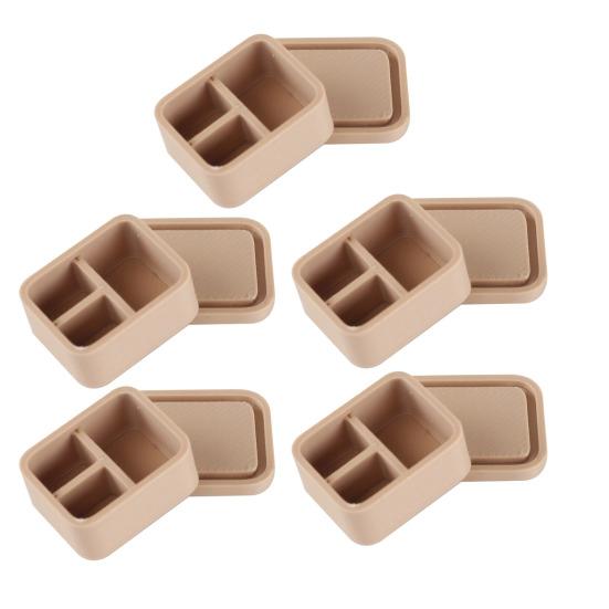 5Pcs Mini Lunch Boxes, Miniature 1:12 Scale Bento Box, Tiny Food Container with Lid for Doll Mansion Kitchen Accessories