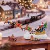 Santa Sleigh with Reindeer LED Lighted, Christmas Village Accessories, Collectible Decoration, Holiday Decor, Xmas Tabletop