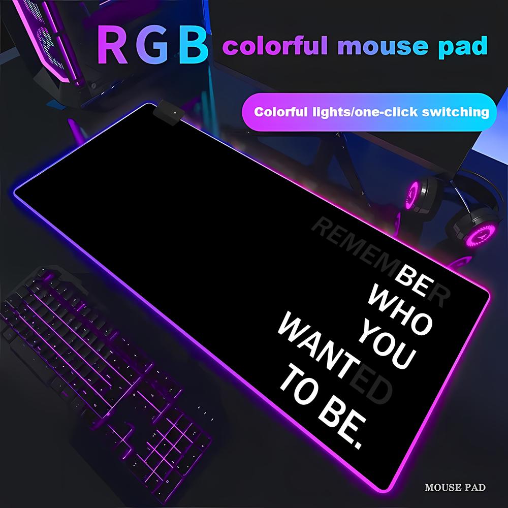 

Вдохновляющие цитаты Коврик для мыши Анимация Игры Красивый RGB Игровой коврик HD Геймерский Большой светодиодный свет ПК Компьютерный коврик Нескользящий Декор RGB600x300x3mm