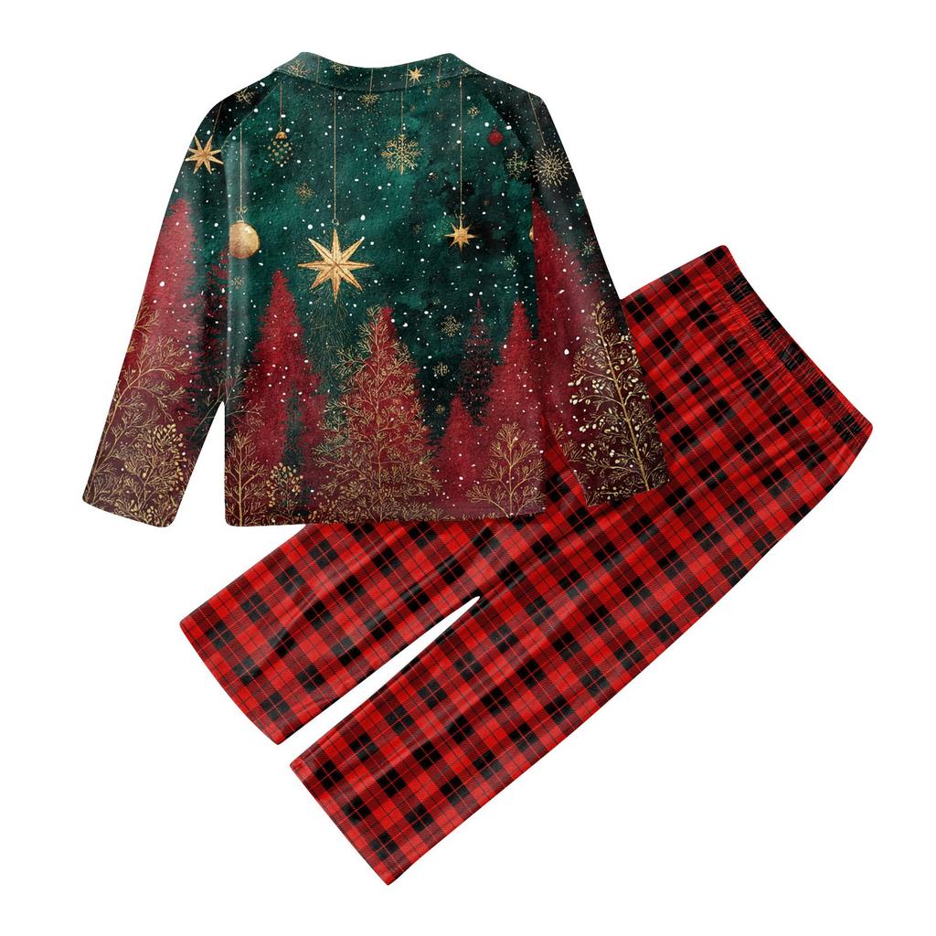 Christmas Prints Family Matching Long Sleeve Tops+Pants Set Family Matching Sets