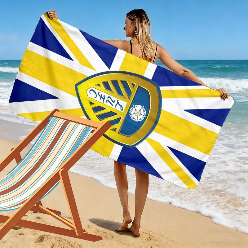 Leeds United Druck Strandtuch, Großes Weiches Schnelltrocknendes Handtuch für Strand Camping Schwimmen