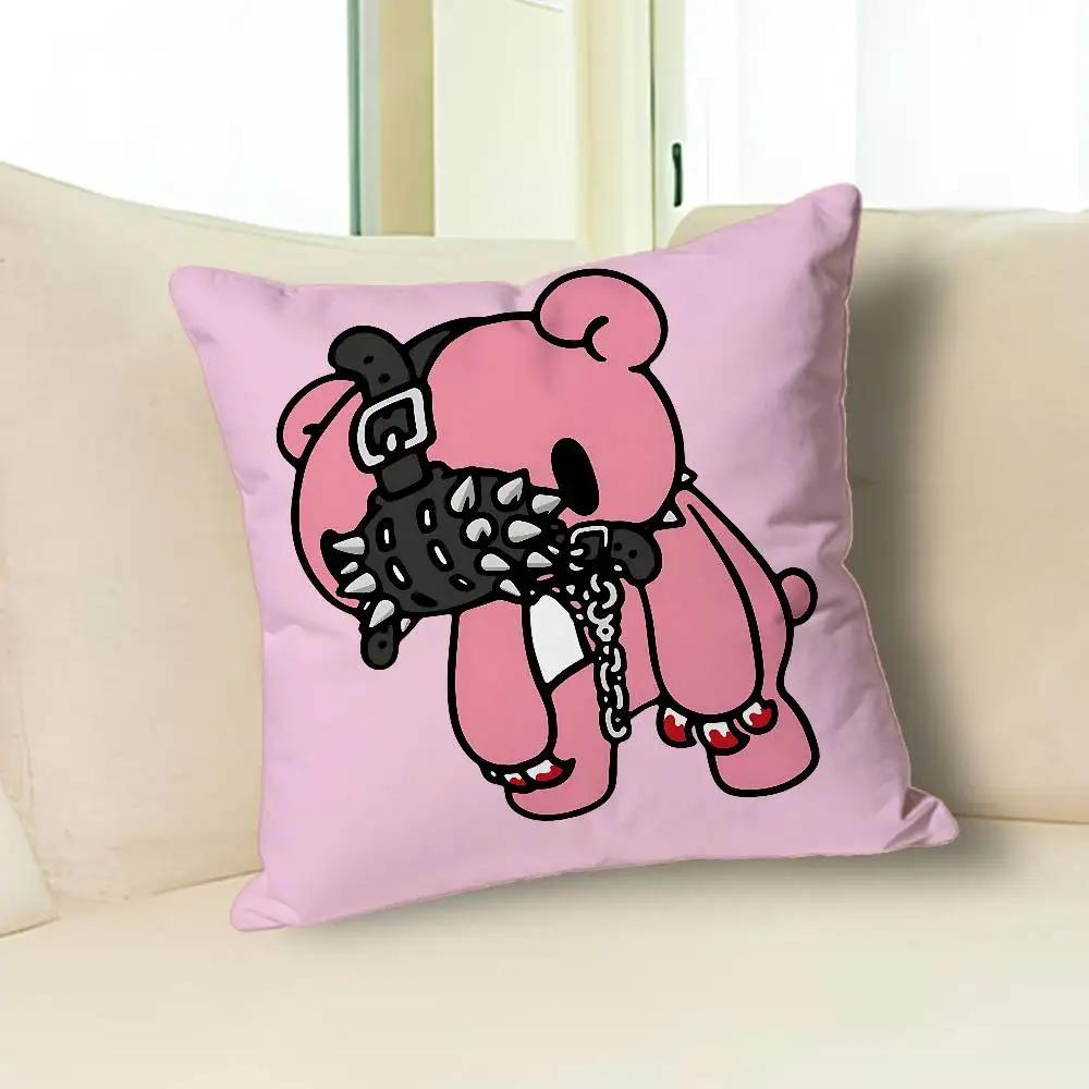 Kawaii G-Gloomys Pink Bear Pillow Cases for Bedroom Living Room Sofa Home Decor Polyester Cushion Cover with Zipper