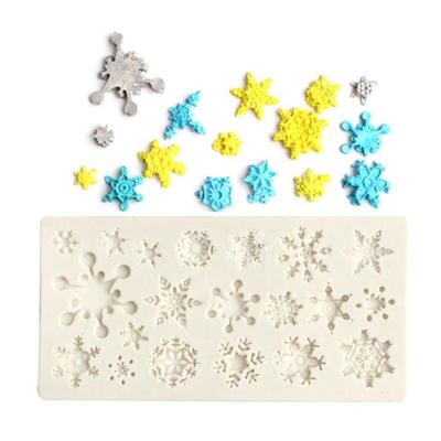 1PCS Snowflake Shape Cake Mold Silicone Snow Fondant Mold Sugar Craft Cake Tool Snow Fondant Christmas Winter Decor