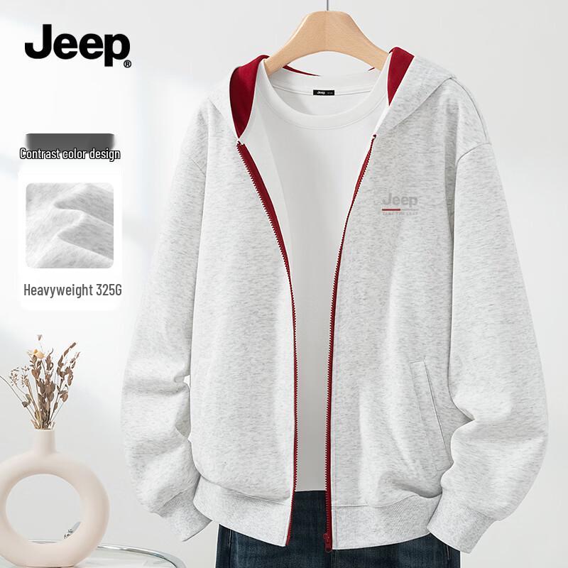 

JEEP Men s Color-Block Hooded Zip Sweatshirt L