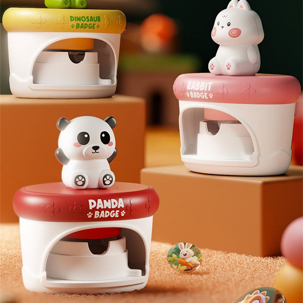 Handgemachte Abzeichenmaschine Bastelabzeichenmaschine Spielzeug für Kinder Kreatives Bastelkunst-Aktivitätsset mit Plastikvorlagenabdeckungen